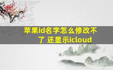 苹果id名字怎么修改不了 还显示icloud